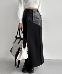 ファッションハイウエスト後ろスリットスカート