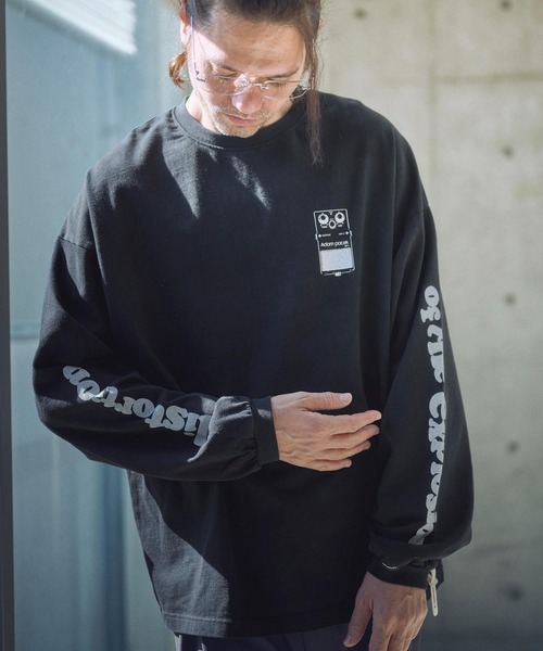 ADAM PATEK（アダムパテック）の「ADAMPATEK/distortion long sleeve T/エフェクタープリントロングスリーブTシャツ(AP2514016)（Tシャツ/カットソー・レディース・ブラック/ホワイト・1/2）」の2枚目の写真