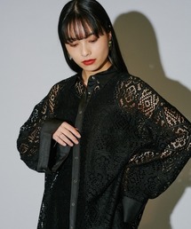 ブロックレースシャツ