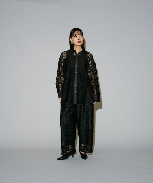 todayful ブロックレースシャツ　ブラック TODAYFUL（トゥデイフル）の「ブロックレースシャツ（シャツ