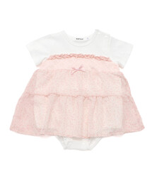 花柄シフォンドッキングロンパースベビー(70~80cm)