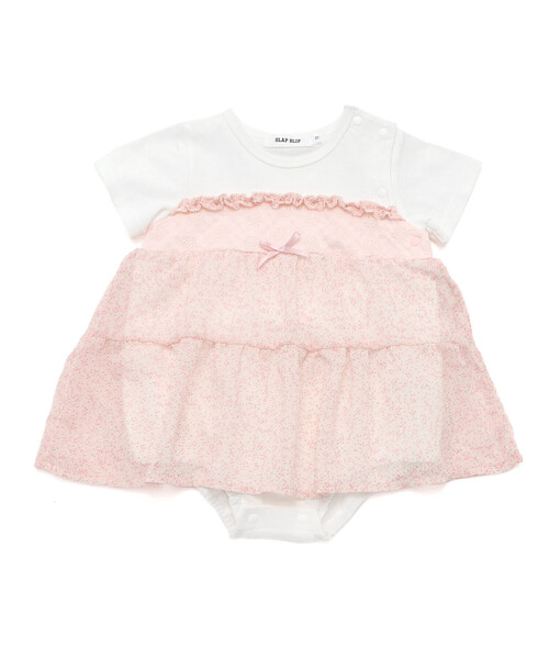 SLAP SLIP BABY（スラップスリップベビー）の「花柄シフォンドッキングロンパースベビー(70~80cm)（ロンパース・キッズ・ピンク系その他/イエロー系その他・70cm/80ｃｍ）」の5枚目の写真