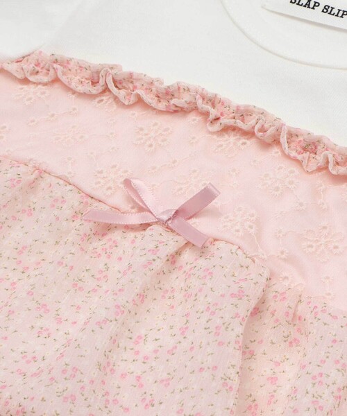 SLAP SLIP BABY（スラップスリップベビー）の「花柄シフォンドッキングロンパースベビー(70~80cm)（ロンパース・キッズ・ピンク系その他/イエロー系その他・70cm/80ｃｍ）」の8枚目の写真