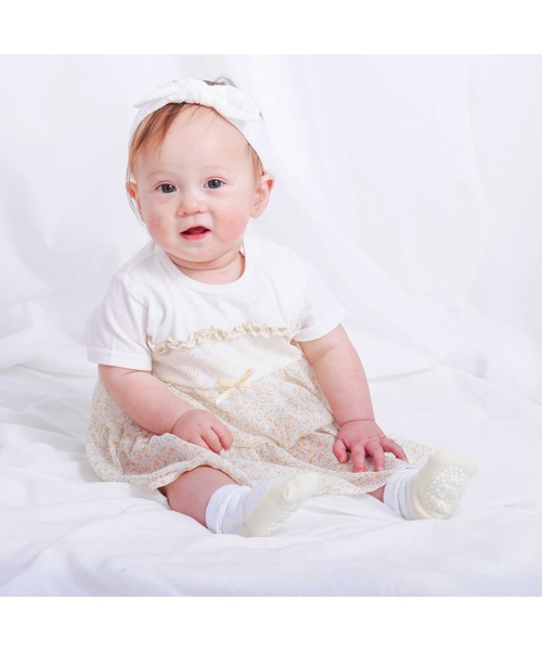 SLAP SLIP BABY（スラップスリップベビー）の「花柄シフォンドッキングロンパースベビー(70~80cm)（ロンパース・キッズ・ピンク系その他/イエロー系その他・70cm/80ｃｍ）」の17枚目の写真