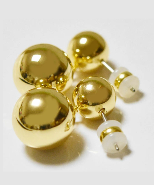 Rouge vif（ルージュヴィフ）の「【LUV AJ/ラヴエージェイ】DOUBLE BALL EARRINGS ピアス（ピアス（両耳用）・レディース・シルバー/ゴールド・フリー）」の14枚目の写真