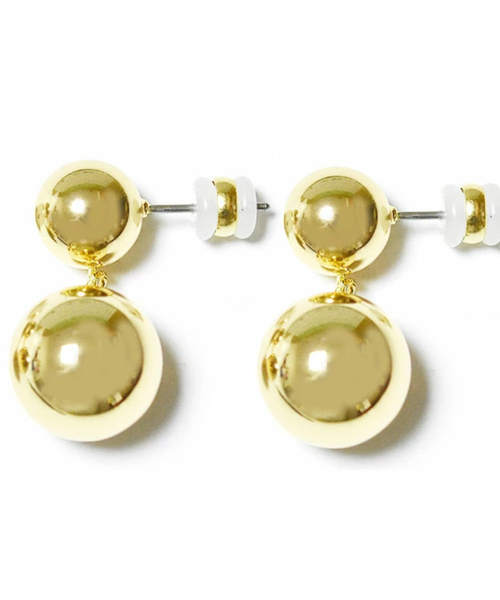 Rouge vif（ルージュヴィフ）の「【LUV AJ/ラヴエージェイ】DOUBLE BALL EARRINGS ピアス（ピアス（両耳用）・レディース・シルバー/ゴールド・フリー）」の13枚目の写真