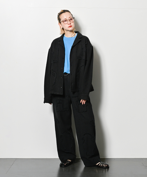 【ほぼ新品】SEEALL BUGGY PANTSワイドパンツ（定価¥42900） SEEALL（シーオール）の「SEEALL/シーオール/BELTED BUGGY PANTS