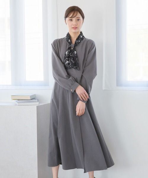 Andemiu(アンデミュウ)の「【weathernews×Andemiu】ハナガラボウタイワンピース326812(ワンピース・レディース・グリーン/チャコールグレー/ベージュ・FREE)」の20枚目の写真