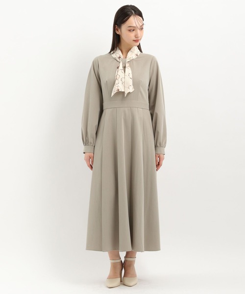 Andemiu(アンデミュウ)の「【weathernews×Andemiu】ハナガラボウタイワンピース326812(ワンピース・レディース・グリーン/チャコールグレー/ベージュ・FREE)」の8枚目の写真