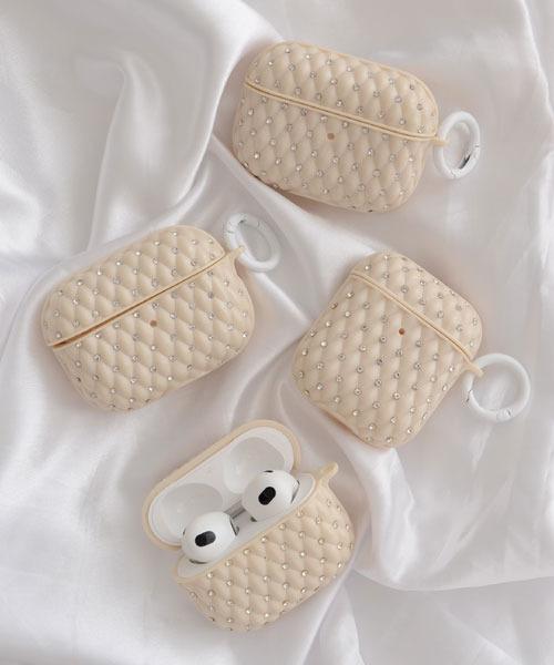 Mayree(メイリー)の「【float】キラキラ ラインストーン エアポッズ/エアポッズプロ ケース カバー【AirPods 第1世代/第2世代/第3世代/pro/pro2】(ヘッドフォン/イヤホン・レディース・アイボリー/クリアブラック/クリア/ブラック・A/C/D/B)」の7枚目の写真