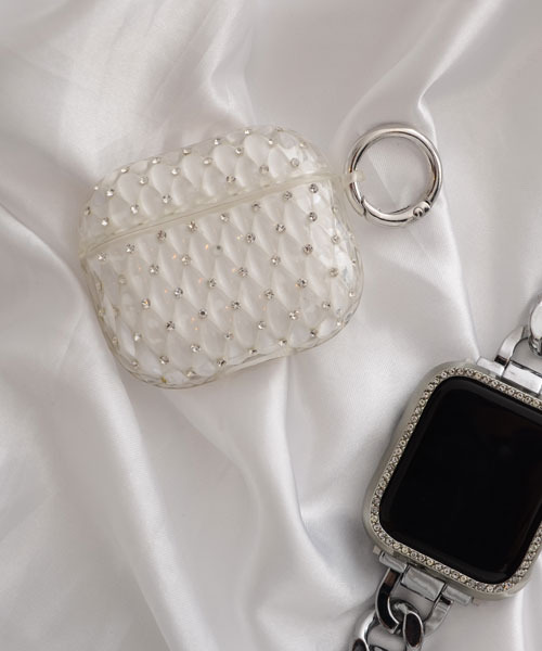 Mayree(メイリー)の「【float】キラキラ ラインストーン エアポッズ/エアポッズプロ ケース カバー【AirPods 第1世代/第2世代/第3世代/pro/pro2】(ヘッドフォン/イヤホン・レディース・アイボリー/クリアブラック/クリア/ブラック・A/C/D/B)」の15枚目の写真