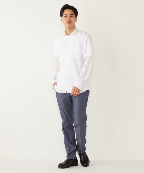 SHIPS Colors(シップス カラーズ)の「SHIPS Colors:リネン セミワイド ロングスリーブ シャツ(シャツ/ブラウス・メンズ・ホワイト/ネイビー/ダークブルー/ライトブルー/ブラック/オフホワイト・SMALL/MEDIUM/LARGE/X-LARGE)」の21枚目の写真