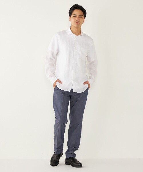 SHIPS Colors(シップス カラーズ)の「SHIPS Colors:リネン セミワイド ロングスリーブ シャツ(シャツ/ブラウス・メンズ・ホワイト/ネイビー/ダークブルー/ライトブルー/ブラック/オフホワイト・SMALL/MEDIUM/LARGE/X-LARGE)」の16枚目の写真