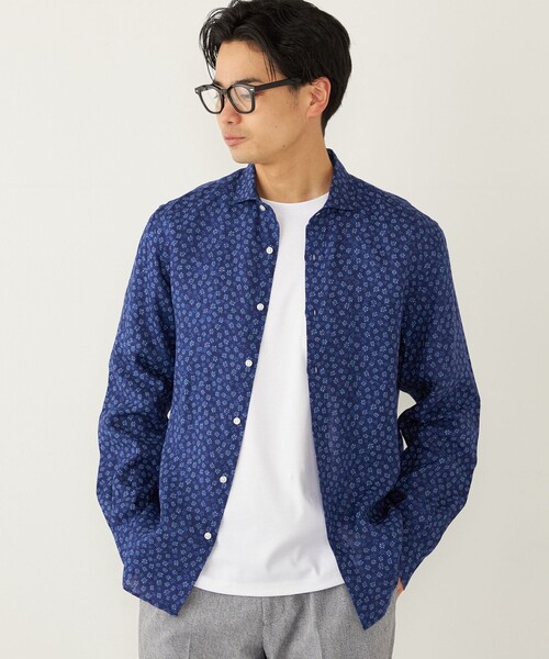 SHIPS Colors(シップス カラーズ)の「SHIPS Colors:リネン セミワイド ロングスリーブ シャツ(シャツ/ブラウス・メンズ・ホワイト/ネイビー/ダークブルー/ライトブルー/ブラック/オフホワイト・SMALL/MEDIUM/LARGE/X-LARGE)」の9枚目の写真