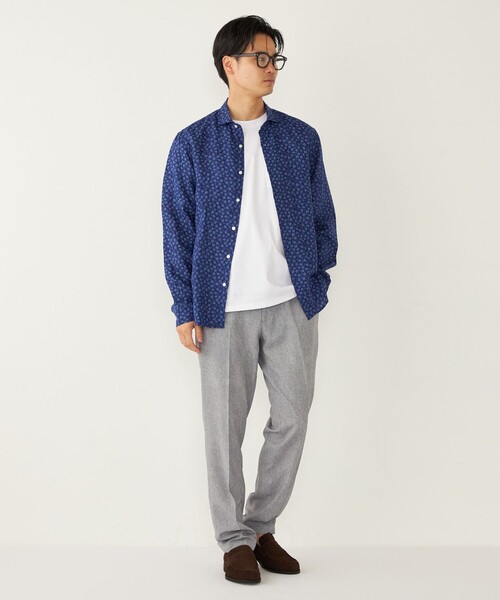 SHIPS Colors(シップス カラーズ)の「SHIPS Colors:リネン セミワイド ロングスリーブ シャツ(シャツ/ブラウス・メンズ・ホワイト/ネイビー/ダークブルー/ライトブルー/ブラック/オフホワイト・SMALL/MEDIUM/LARGE/X-LARGE)」の11枚目の写真