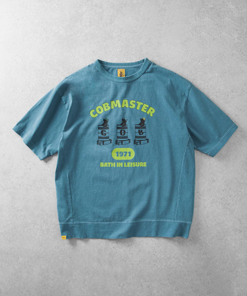 ZIP FIVE(ジップファイブ)の「COBMASTER 天竺ピグメント加工 スウェット風ルーズTシャツ(Tシャツ/カットソー・メンズ・ブルー系/グリーン/ホワイト/ブラック・X-LARGE/LARGE)」の12枚目の写真