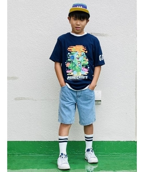 GAP（ギャップ）の「マインクラフトグラフィックTシャツ (キッズ)（Tシャツ/カットソー・キッズ・ブラック/ブルー系その他/ネイビー・110cm/120cm/130cm/140cm/150cm/160cm）」の4枚目の写真
