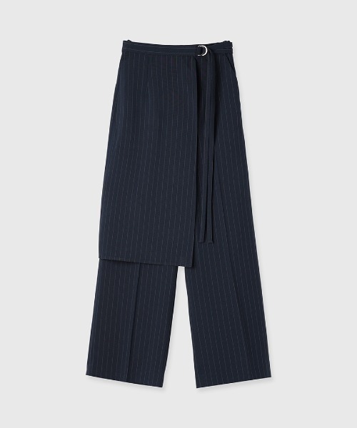CREDONA(クレドナ)の「CALATHEA STRIPE LAYERED PANTS/カラテアストライプレイヤードパンツ(スラックス・レディース・ネイビー・0/1)」の16枚目の写真