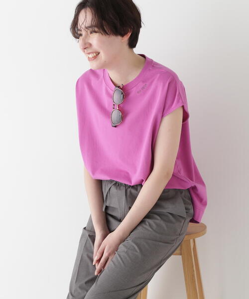 human woman(ヒューマンウーマン)の「◆ミニ裏毛刺繍ロゴプルオーバー(Tシャツ/カットソー・レディース・ホワイト/ピンク/グレー系その他・MEDIUM)」の3枚目の写真