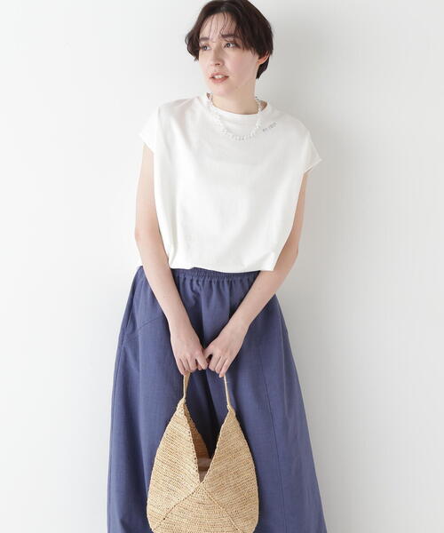 human woman(ヒューマンウーマン)の「◆ミニ裏毛刺繍ロゴプルオーバー(Tシャツ/カットソー・レディース・ホワイト/ピンク/グレー系その他・MEDIUM)」の4枚目の写真