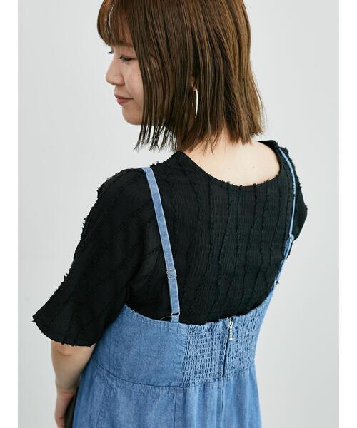 Lugnoncure（ルノンキュール）の「フリンジクルーネック半袖トップス（その他トップス・レディース・カーキ/オフホワイト/ブラック・F）」の10枚目の写真