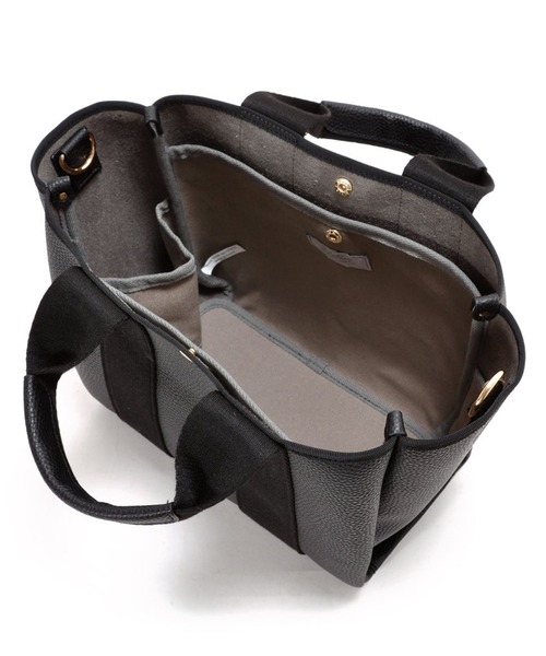 cache cache（カシュ カシュ）の「【cache cache】太ショルダー付き2wayテープトートバッグ M（ショルダーバッグ・レディース・ブラック/グレー/ブラウン/アイボリー/ベージュ・FREE）」の10枚目の写真