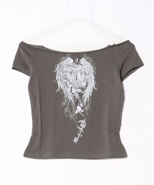 VIBGYOR(ヴィブジョー)の「【LAMPOON】オフショルグランジTシャツ(Tシャツ/カットソー・レディース・グレー・SMALL/MEDIUM/LARGE)」の6枚目の写真