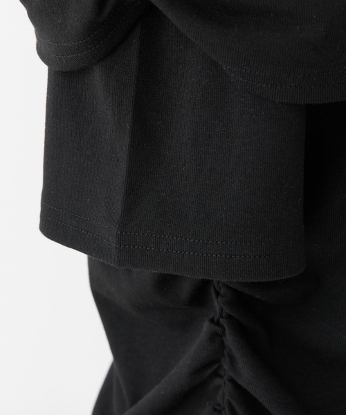 one after another NICE CLAUP(ワンアフターアナザーナイスクラップ)の「オフショルカットトップス【ブラ紐隠し】(Tシャツ/カットソー・レディース・ベージュ/イエロー/ブラック/オフホワイト/杢グレー/サックスブルー/ベビーピンク/チャコールグレー・FREE)」の13枚目の写真