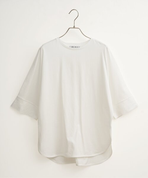 LBC(エルビーシー)の「シルケット裾ラウンド袖切り替えTシャツ(Tシャツ/カットソー・レディース・セージグリーン/ブラック/ホワイト/ベージュ・M/L)」の9枚目の写真