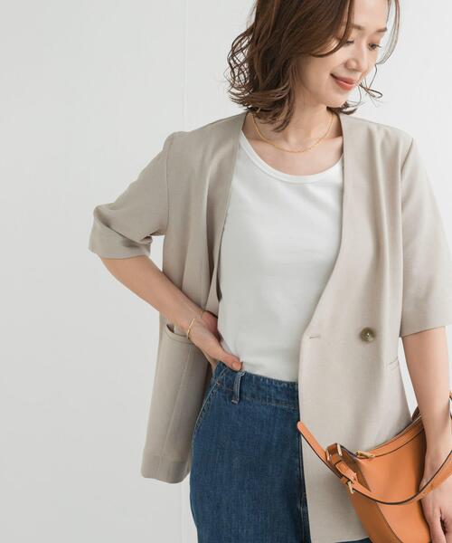 URBAN RESEARCH DOORS(アーバンリサーチドアーズ)の「リップルベーシックタンクトップ(タンクトップ・レディース・ベージュ/ブラック/オフホワイト・MEDIUM)」の5枚目の写真