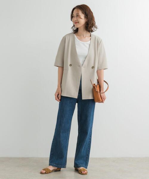 URBAN RESEARCH DOORS(アーバンリサーチドアーズ)の「リップルベーシックタンクトップ(タンクトップ・レディース・ベージュ/ブラック/オフホワイト・MEDIUM)」の6枚目の写真