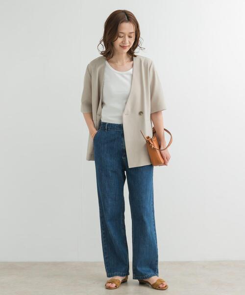 URBAN RESEARCH DOORS(アーバンリサーチドアーズ)の「リップルベーシックタンクトップ(タンクトップ・レディース・ベージュ/ブラック/オフホワイト・MEDIUM)」の7枚目の写真