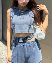 SPIRALGIRL | ピグメントノースリトップス(スウェット)