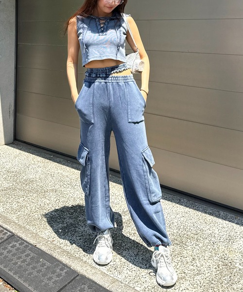 SPIRALGIRL（スパイラルガール）の「ピグメントノースリトップス（スウェット・レディース・ブラック/ブラウン/ネイビー・FREE）」の13枚目の写真