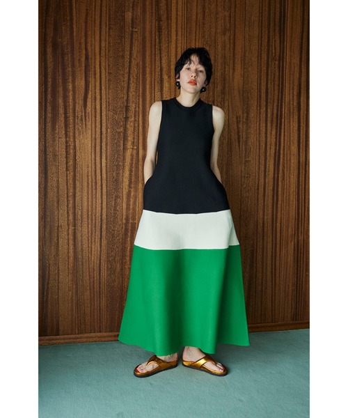 【OMMO】TENT LINE BLOCKING KNIT OP OMMO ONLINE STORE / TENT LINE BLOCKING KNIT OP