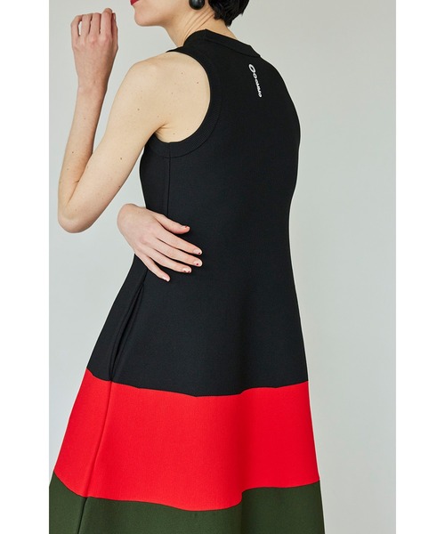 OMMO(オーエムエムオー)の「TENT LINE BLOCKING KNIT OP(ワンピース・レディース・ターコイズブルー/ホワイト/レッド・SMALL/MEDIUM)」の6枚目の写真