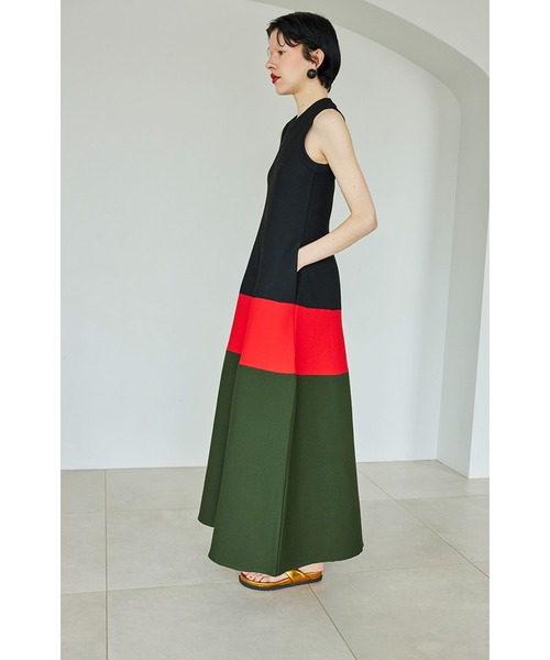OMMO(オーエムエムオー)の「TENT LINE BLOCKING KNIT OP(ワンピース・レディース・ターコイズブルー/ホワイト/レッド・SMALL/MEDIUM)」の10枚目の写真