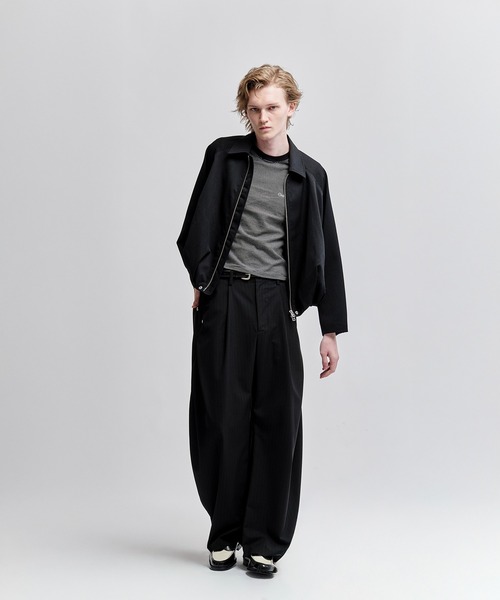 CONZ（コンズ）の「カーブレッグトラウザー（スラックス・メンズ・ブラック/ダークグレー/グレイッシュベージュ/ライトグレー/その他2/その他3/ストライプ/ベージュ/カーキ/マルチ・1/2/3）」の21枚目の写真