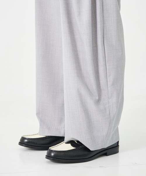 CONZ（コンズ）の「カーブレッグトラウザー（スラックス・メンズ・ブラック/ダークグレー/グレイッシュベージュ/ライトグレー/その他2/その他3/ストライプ/ベージュ/カーキ/マルチ・1/2/3）」の20枚目の写真