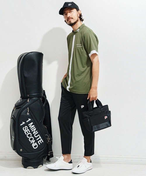 1minute 1second(ワンミニットワンセカンド)の「mt9674-cool fabric line mock neck pullover モックネックカットソー(Tシャツ/カットソー・メンズ・カーキ系/ブラック×ホワイト/ホワイト×ブラック・S/M/L/XL)」の6枚目の写真