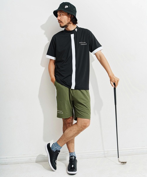 1minute 1second(ワンミニットワンセカンド)の「mt9674-cool fabric line mock neck pullover モックネックカットソー(Tシャツ/カットソー・メンズ・カーキ系/ブラック×ホワイト/ホワイト×ブラック・S/M/L/XL)」の10枚目の写真