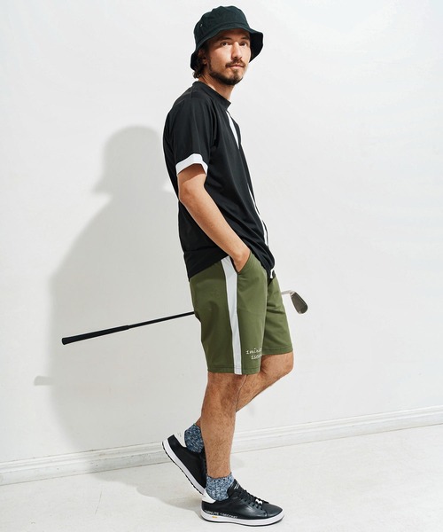 1minute 1second(ワンミニットワンセカンド)の「mt9674-cool fabric line mock neck pullover モックネックカットソー(Tシャツ/カットソー・メンズ・カーキ系/ブラック×ホワイト/ホワイト×ブラック・S/M/L/XL)」の11枚目の写真