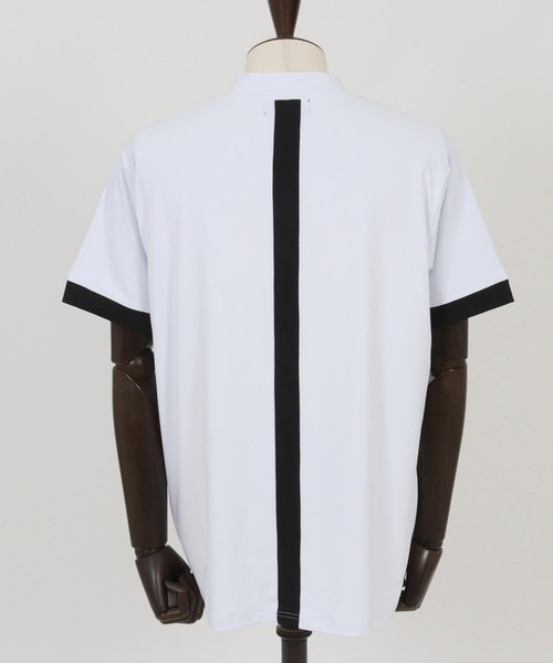 1minute 1second(ワンミニットワンセカンド)の「mt9674-cool fabric line mock neck pullover モックネックカットソー(Tシャツ/カットソー・メンズ・カーキ系/ブラック×ホワイト/ホワイト×ブラック・S/M/L/XL)」の20枚目の写真