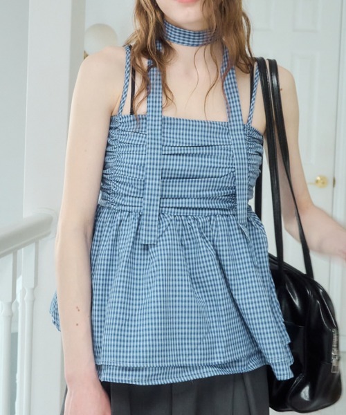 Birthday room(バースデイルーム)の「タイ付きキャミビスチェ/cami bustier with tie(Tシャツ/カットソー・レディース・ブラック/ブルー/ホワイト・FREE)」の11枚目の写真