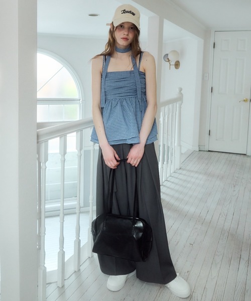 Birthday room(バースデイルーム)の「タイ付きキャミビスチェ/cami bustier with tie(Tシャツ/カットソー・レディース・ブラック/ブルー/ホワイト・FREE)」の13枚目の写真