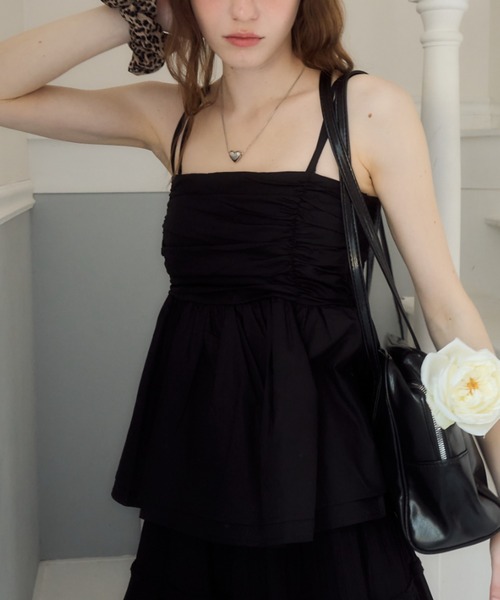Birthday room(バースデイルーム)の「タイ付きキャミビスチェ/cami bustier with tie(Tシャツ/カットソー・レディース・ブラック/ブルー/ホワイト・FREE)」の8枚目の写真