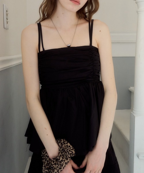 Birthday room(バースデイルーム)の「タイ付きキャミビスチェ/cami bustier with tie(Tシャツ/カットソー・レディース・ブラック/ブルー/ホワイト・FREE)」の10枚目の写真