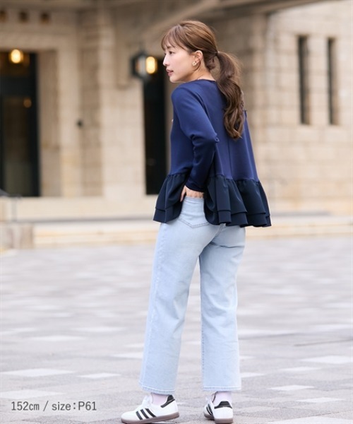 Petitjo（プッチージョ）の「小さいサイズ　【hiiさんコラボ】ワイドデニムパンツ　低身長さん・小柄女性（デニムパンツ・レディース・ブラック/ホワイト/ブルー・PSS/PS/PM/PL）」の22枚目の写真