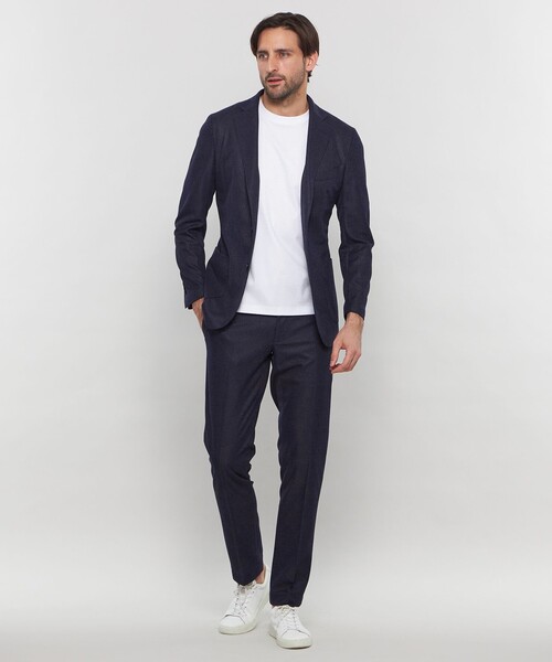 MACKINTOSH LONDON（マッキントッシュ ロンドン）の「【WEB・一部店舗限定】【BREASY JACKET】メランジメッシュジャージーセットアップジャケット（テーラードジャケット・メンズ・ネイビー/グレー・36/38/40）」の4枚目の写真