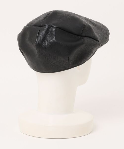 AVIREX（アヴィレックス）の「/AVIREX/synthetic leather HUNTING CAP（ハンチング/ベレー帽・メンズ・ブラック/ブラウン・FREE）」の3枚目の写真